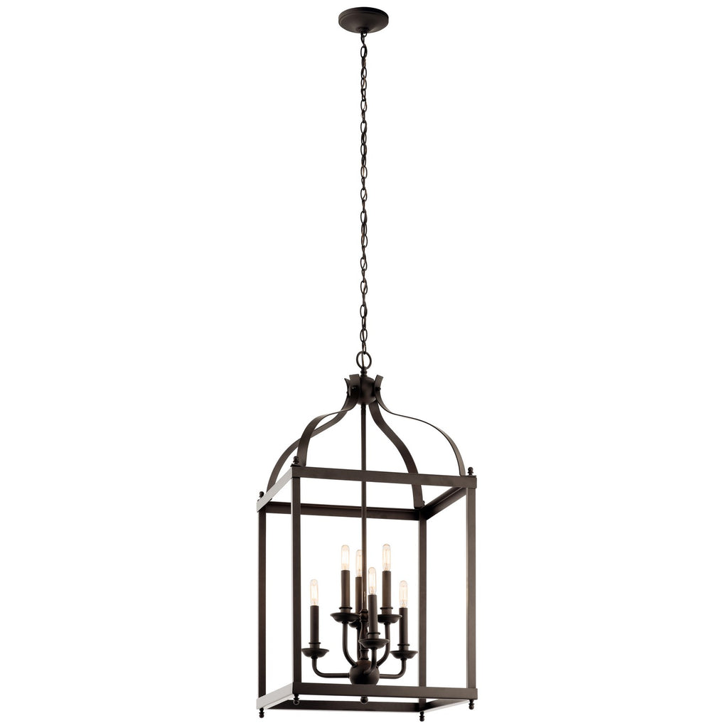 KICHLER 42568OZ Larkin 36.25" 6 Light Pendant In Olde Bronze