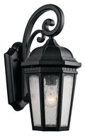 KICHLER 9033BKT Courtyard 17.75" 1 Light Outdoor Wall Light With Clear Seeded Glass In Textured Black
