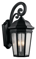 KICHLER 9035BKT Courtyard 26.5" 3 Light Outdoor Wall Light With Clear Seeded Glass In Textured Black