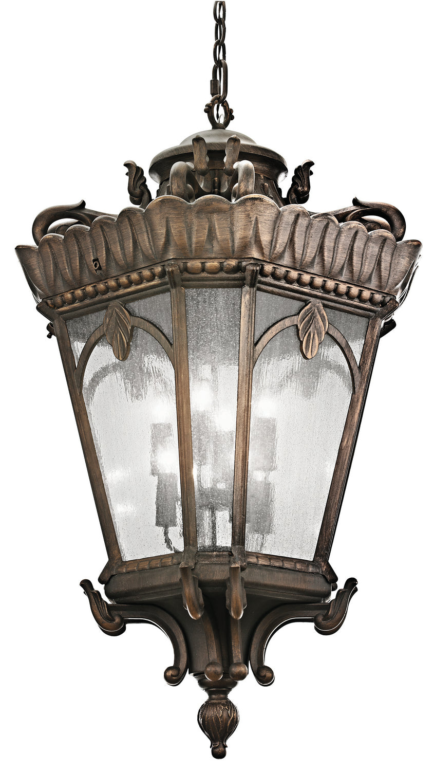 KICHLER 9568LD Tournai 123" 8 Light Outdoor Pendant Light With Clear Seeded Glass In Londonderry