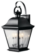 KICHLER 9704BK Mount Vernon 27.75" 4 Light Outdoor Wall Light With Clear Seeded Glass In Black