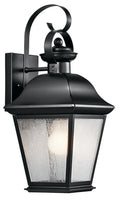 KICHLER 9708BK Mount Vernon 16.75" 1 Light Outdoor Wall Light With Clear Seeded Glass In Black