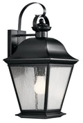 KICHLER 9709BK Mount Vernon 19.5" 1 Light Outdoor Wall Light With Clear Seeded Glass In Black