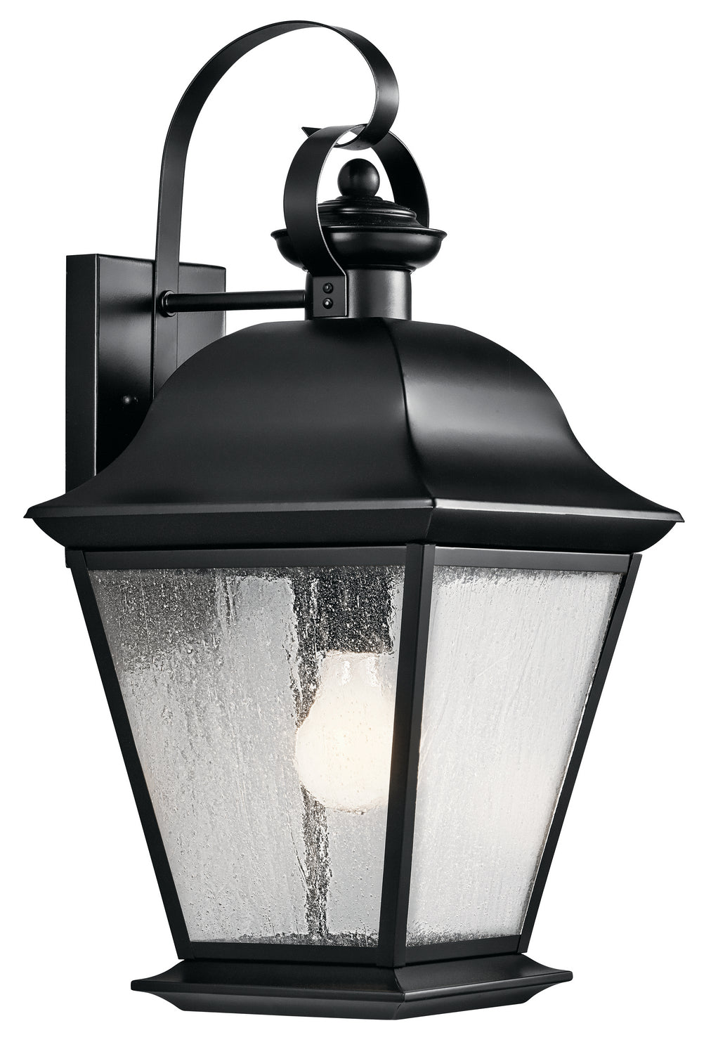 KICHLER 9709BK Mount Vernon 19.5" 1 Light Outdoor Wall Light With Clear Seeded Glass In Black