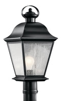 KICHLER 9909BK Mount Vernon 19.5" 1 Light Outdoor Post Light With Clear Seeded Glass In Black