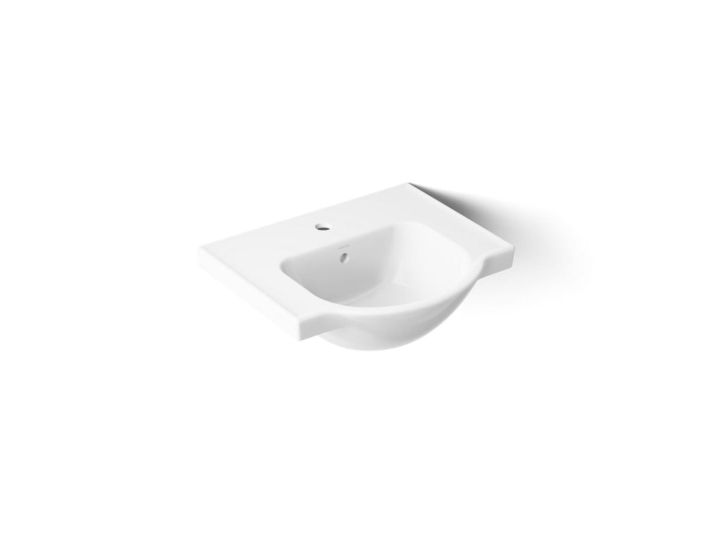 KOHLER K-5247-1-0 Veer 21" Rectangular Pedestal Bathroom Sink - White