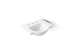 KOHLER K-5247-8-0 Veer 21" Square Pedestal Bathroom Sink - White