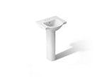 KOHLER K-5265-4-0 Veer 21" Rectangular Pedestal Bathroom Sink - White