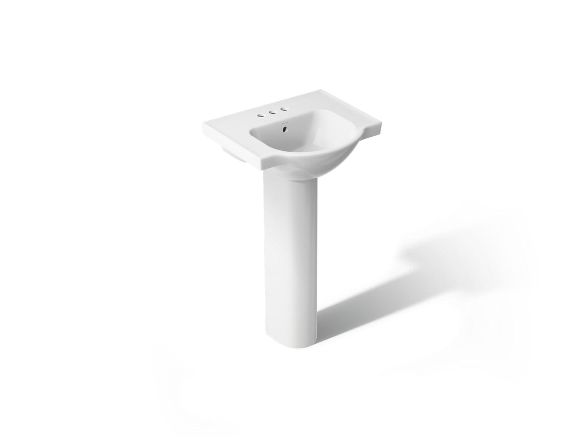 KOHLER K-5265-4-0 Veer 21" Rectangular Pedestal Bathroom Sink - White