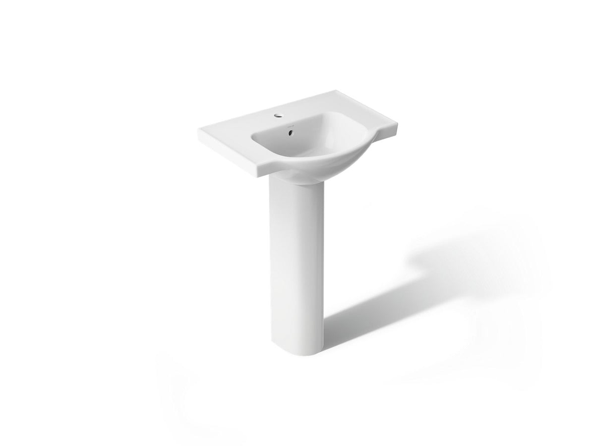 KOHLER K-5266-1-0 Veer 24" Rectangular Pedestal Bathroom Sink - White