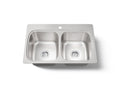 KOHLER K-5267-1-NA Verse 33" Top-Mount Double-Bowl Kitchen Sink - Stainless Steel