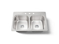 KOHLER K-5267-3-NA Verse 33" Top-Mount Double-Bowl Kitchen Sink - Stainless Steel