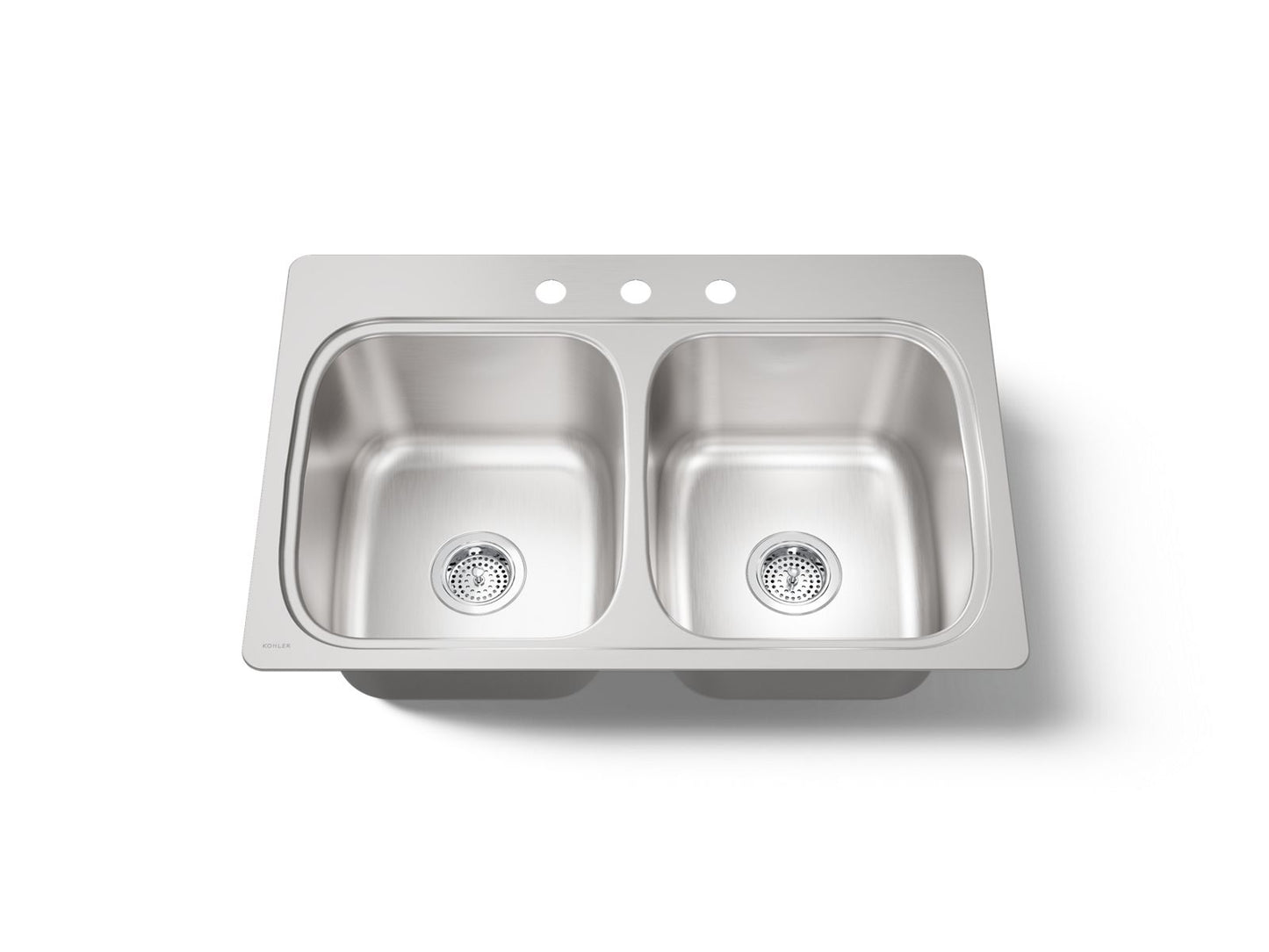 KOHLER K-5267-3-NA Verse 33" top-mount double-bowl kitchen sink - Stainless Steel
