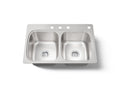 KOHLER K-5267-4-NA Verse 33" Top-Mount Double-Bowl Kitchen Sink - Stainless Steel