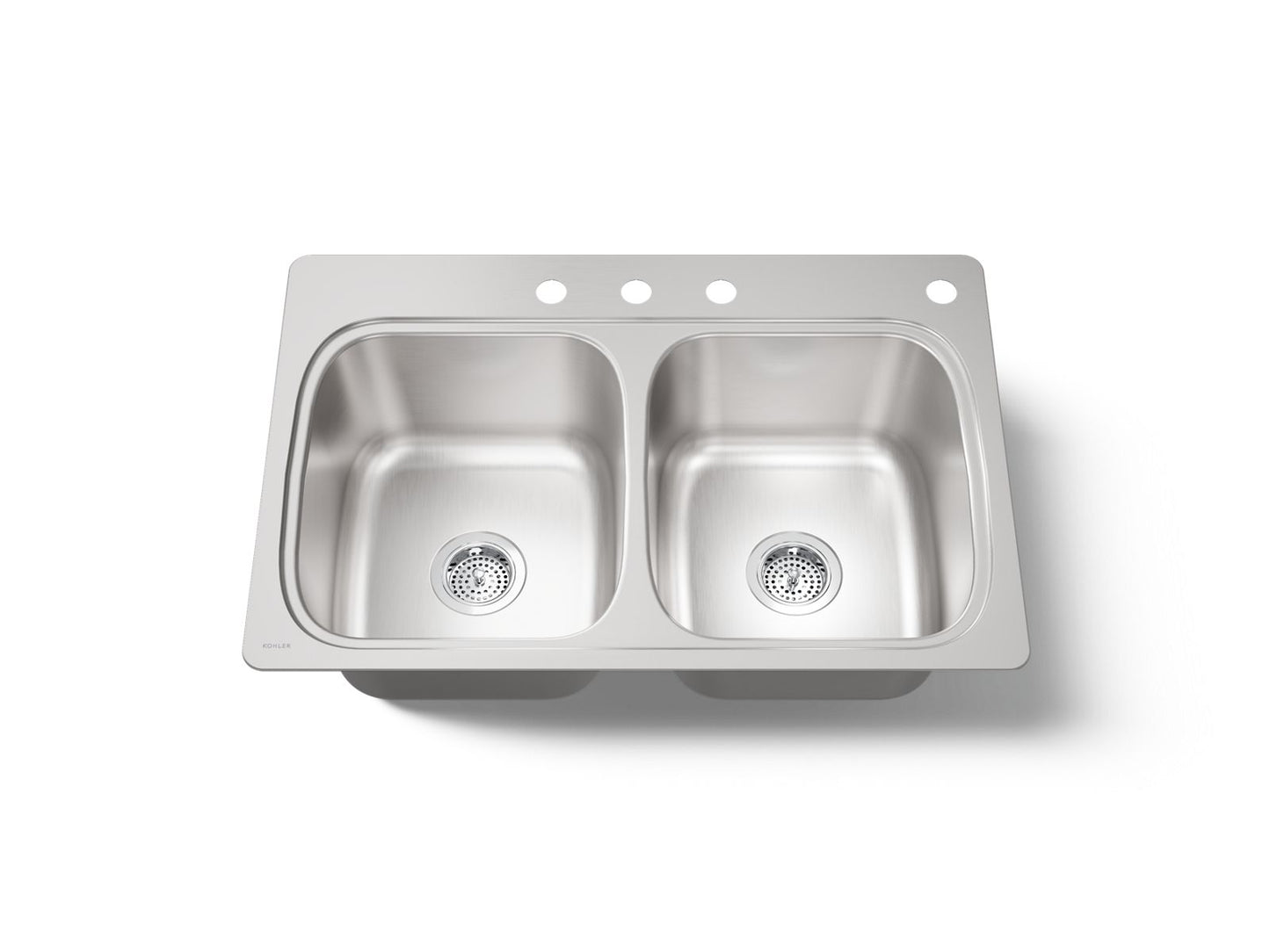 KOHLER K-5267-4-NA Verse 33" top-mount double-bowl kitchen sink - Stainless Steel