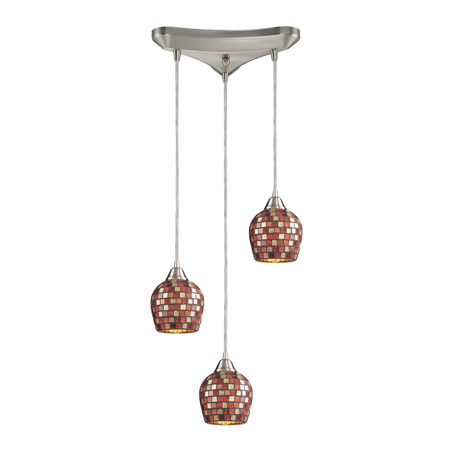 ELK SHOWROOM 528-3MLT Fusion 10'' Wide 3-Light Multi Pendant - Satin Nickel