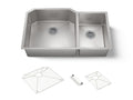 KOHLER K-5282-NA Strive 35-1/2" Undermount Double-Bowl Kitchen Sink - Stainless Steel