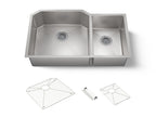 KOHLER K-5282-NA Strive 35-1/2" Undermount Double-Bowl Kitchen Sink - Stainless Steel