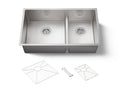 KOHLER K-5284-NA Strive Smart Divide 32" Undermount Double-Bowl Kitchen Sink - Stainless Steel