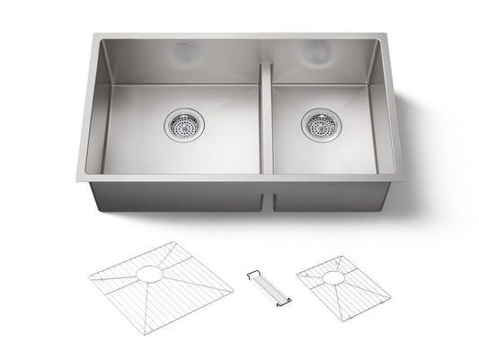 KOHLER K-5284-NA Strive Smart Divide 32" undermount double-bowl kitchen sink - Stainless Steel