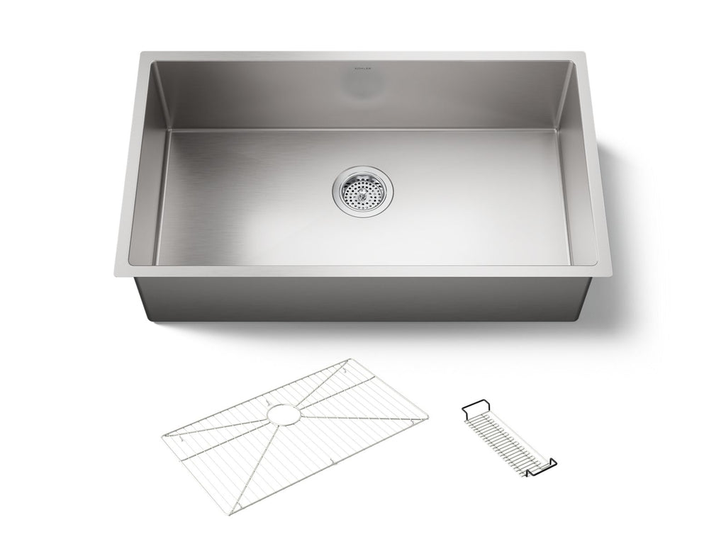 KOHLER K-5285-NA Strive 32" Undermount Single-Bowl Kitchen Sink With Accessories - Stainless Steel