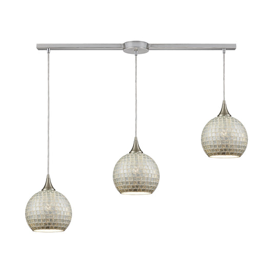 ELK SHOWROOM 529-3L-SLV Fusion 38'' Wide 3-Light Multi Pendant - Satin Nickel