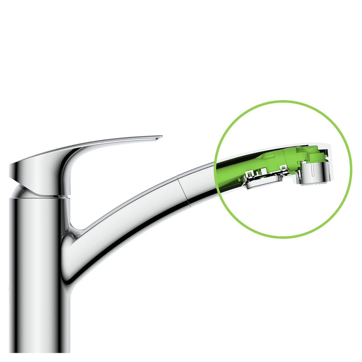 GROHE 30306001 Eurosmart Single-Handle Dual Spray Pull-Out Kitchen Faucet 1.75 gpm - Chrome