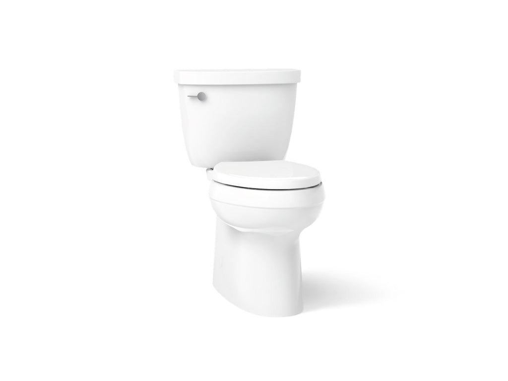 KOHLER K-5310-0 Cimarron Two-Piece Elongated Toilet With Skirted Trapway, 1.28 Gpf - White