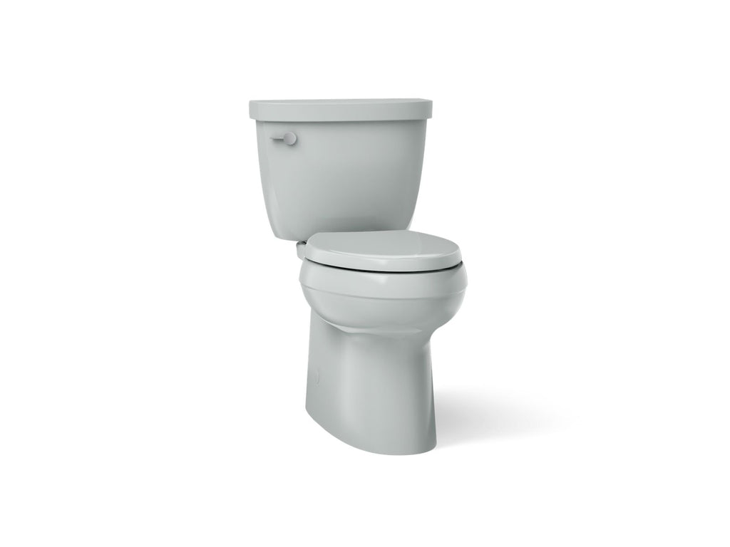 KOHLER K-5310-95 Cimarron Two-Piece Elongated Toilet With Skirted Trapway, 1.28 Gpf - Ice Grey