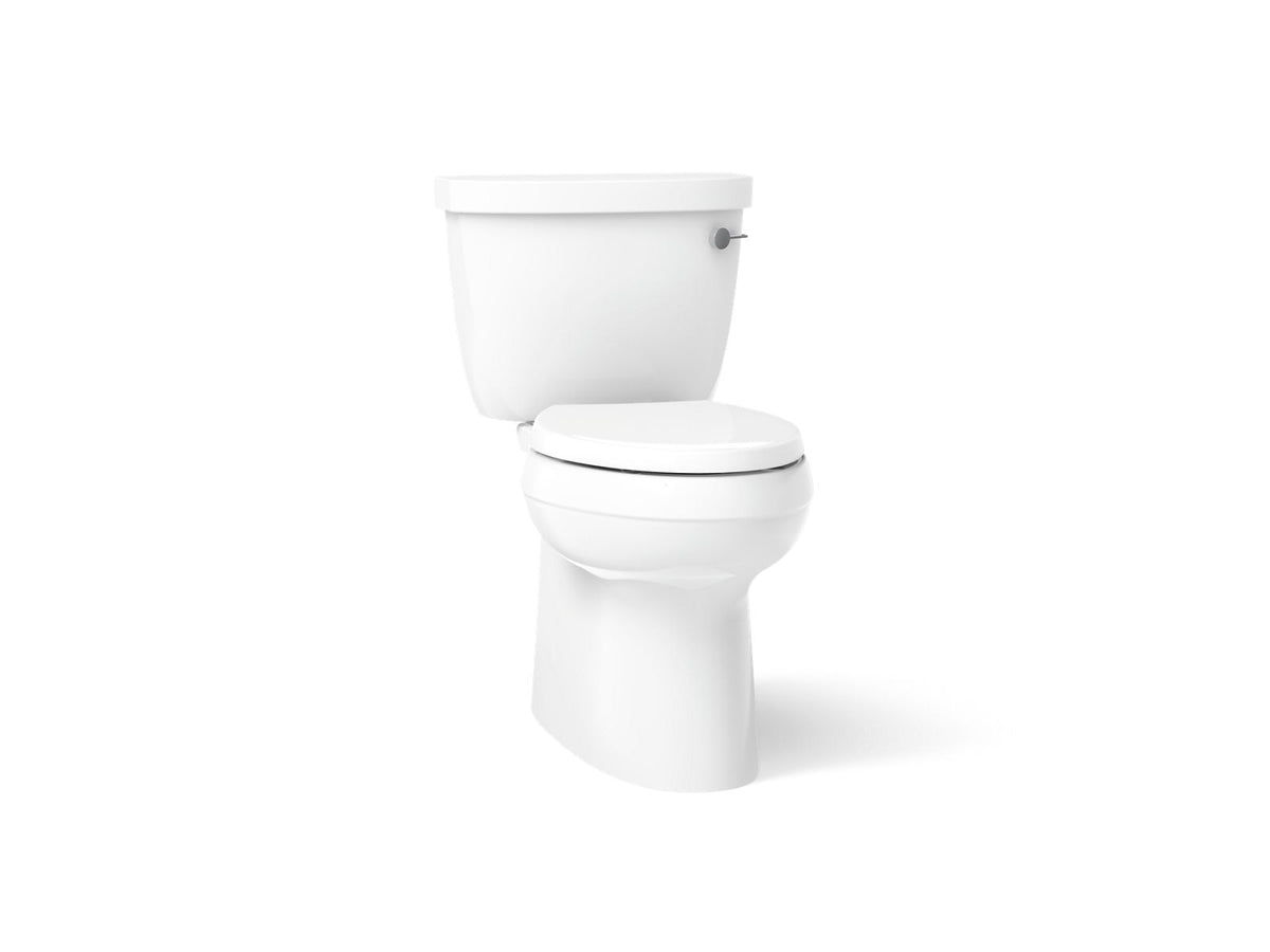 KOHLER K-5310-RA-0 Cimarron Two-Piece Elongated Toilet With Skirted Trapway, 1.28 Gpf - White