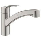 GROHE 30306DC1 Eurosmart Single-Handle Dual Spray Pull-Out Kitchen Faucet 1.75 gpm - Supersteel