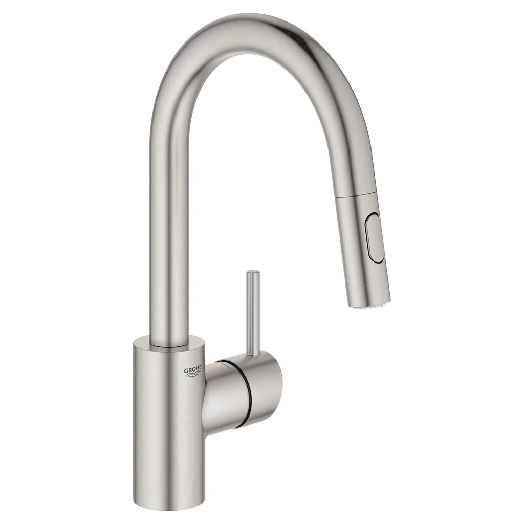 GROHE 31479DC1 Concetto Single-Handle Pull Down Prep Faucet 1.75 GPM - Supersteel