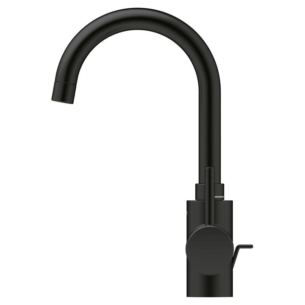 GROHE 321382431 Concetto Single Hole Single-Handle L-Size Bathroom Faucet, 1.2 GPM - Matte Black