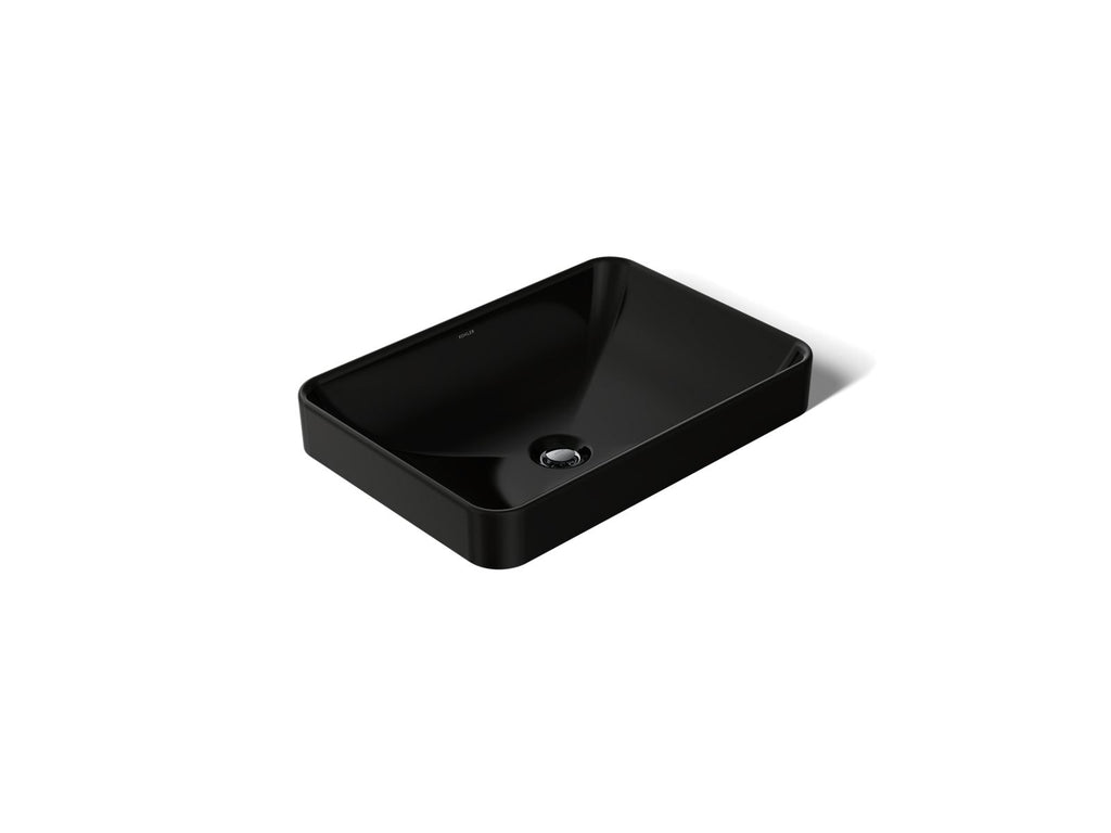 KOHLER K-5373-7 Vox 22-3/4" Rectangular Vessel Bathroom Sink - Black Black