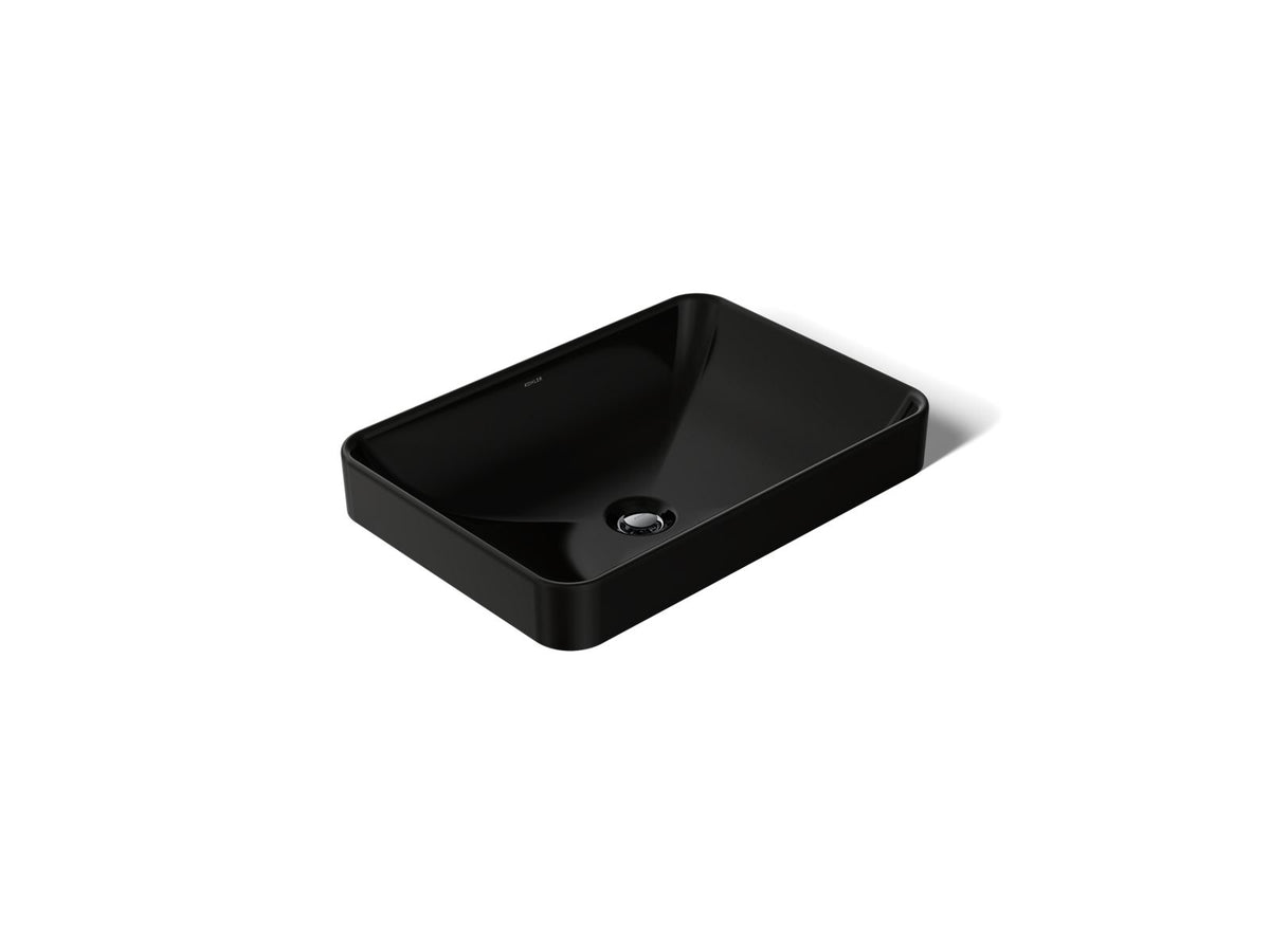 KOHLER K-5373-7 Vox 22-3/4" Rectangular Vessel Bathroom Sink - Black Black