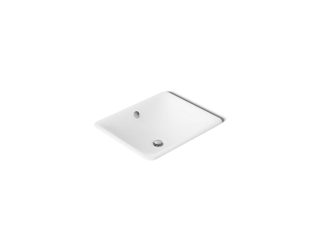 KOHLER K-5400-0 Iron Plains 18-1/2" Rectangular Drop-In/Undermount Bathroom Sink - White