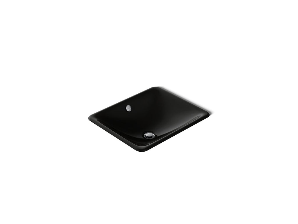 KOHLER K-5400-7 Iron Plains 18-1/2" Rectangular Drop-In/Undermount Bathroom Sink - Black Black