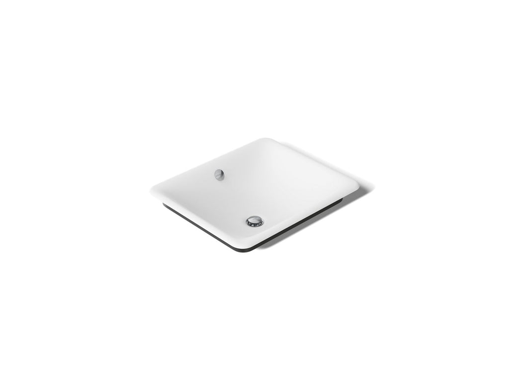 KOHLER K-5400-P5-0 Iron Plains 18-1/2" Rectangular Vessel Bathroom Sink - White