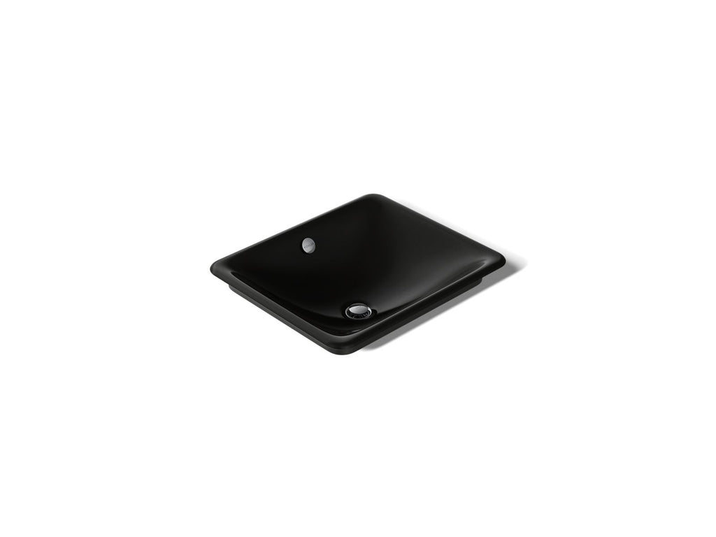 KOHLER K-5400-P5-7 Iron Plains 18-1/2" Rectangular Vessel Bathroom Sink - Black Black
