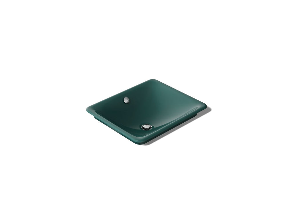 KOHLER K-5400-PAT-17 Iron Plains 18-1/2" Rectangular Vessel Bathroom Sink - Teal Exterior With Teal Interior