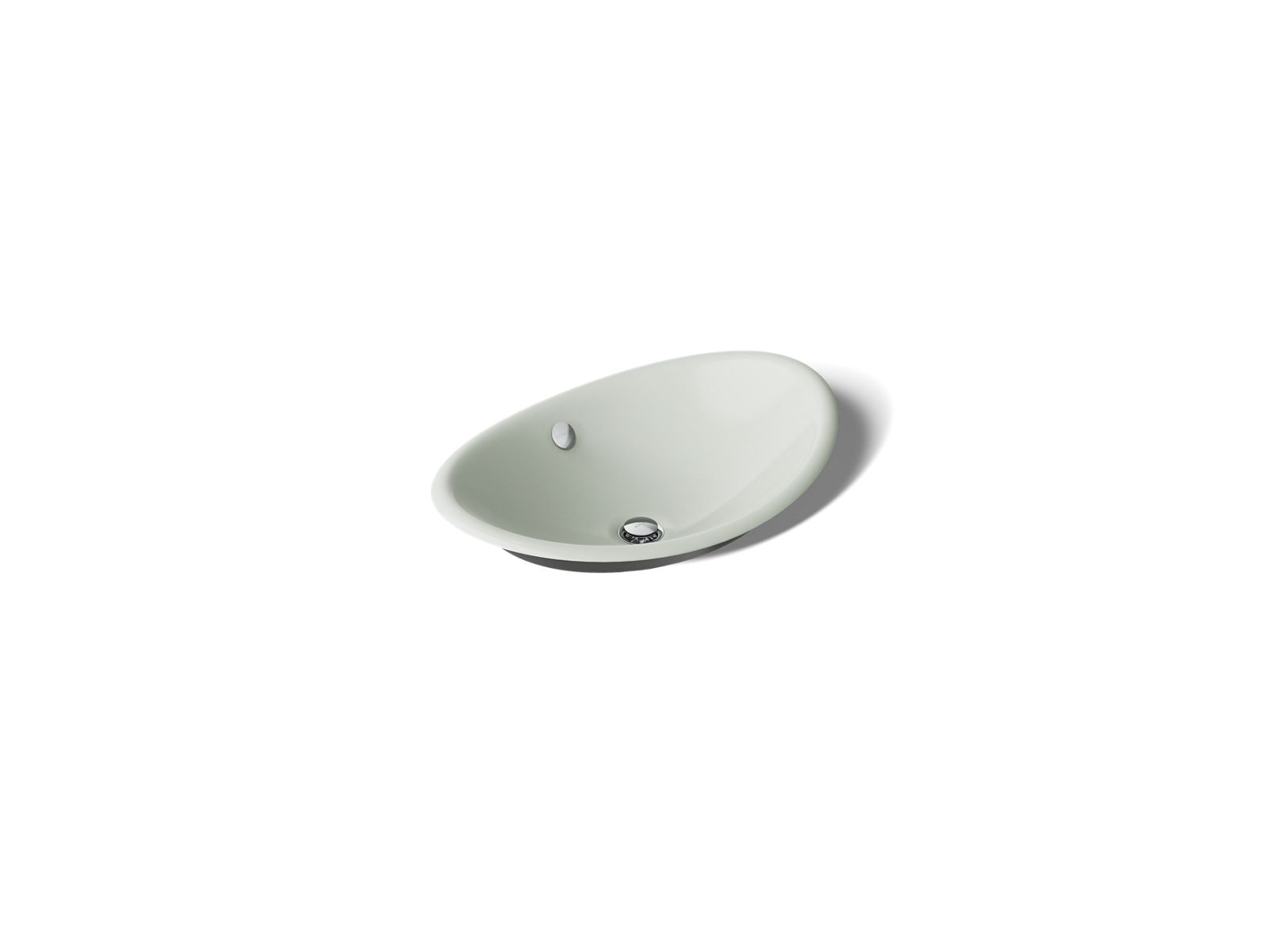KOHLER K-5403-P5-FF Iron Plains 20-3/4" Oval Vessel Bathroom Sink - Sea Salt