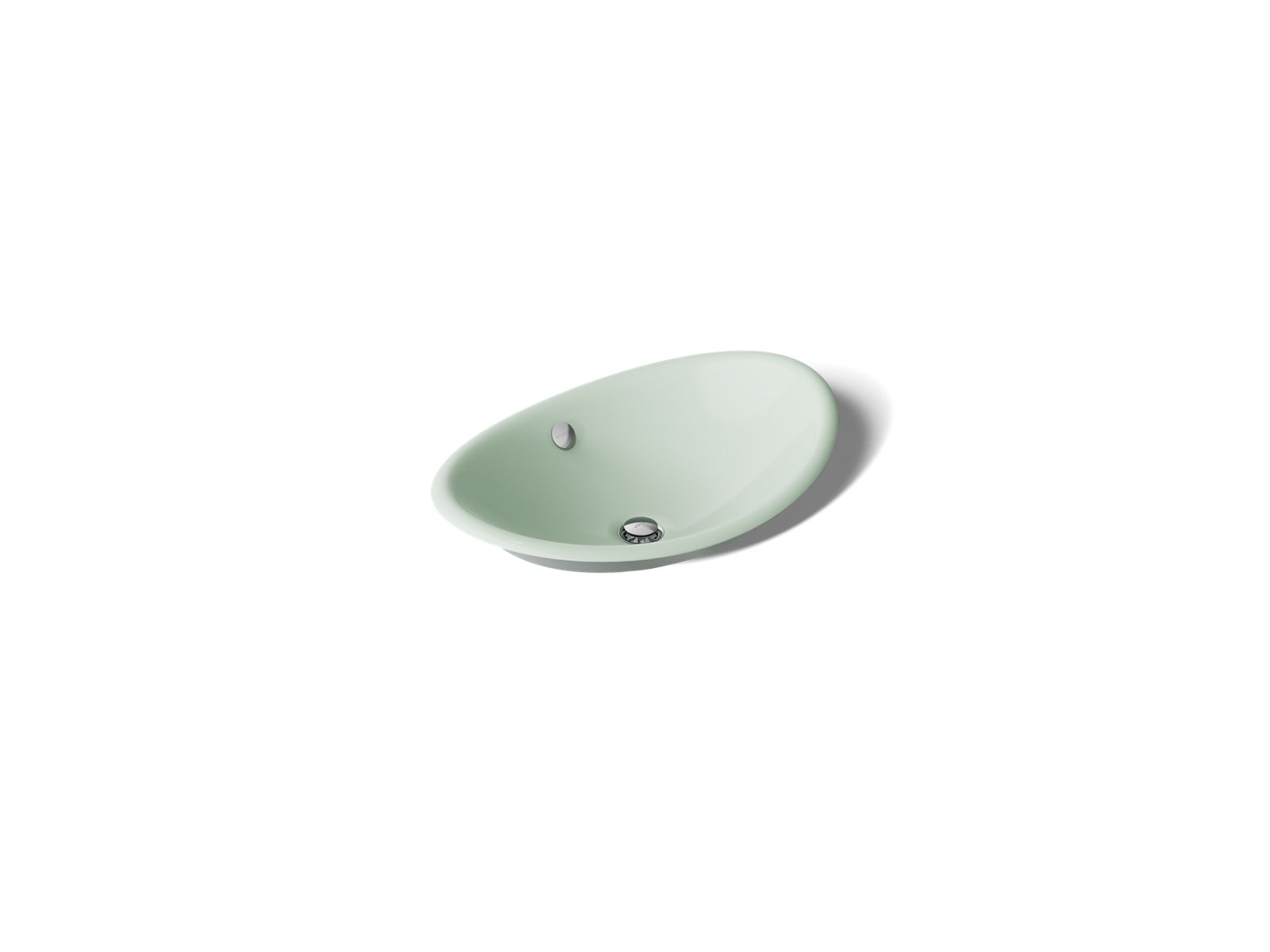 KOHLER K-5403-PAG-42 Iron Plains 20-3/4" Oval Vessel Bathroom Sink - Aspen Exterior With Aspen Interior