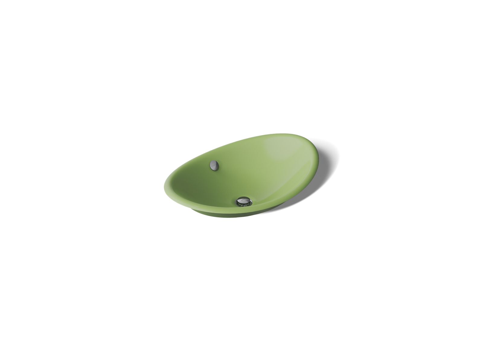 KOHLER K-5403-PFG-34 Iron Plains 20-3/4" Oval Vessel Bathroom Sink - Fresh Green Exterior With Fresh Green Interior
