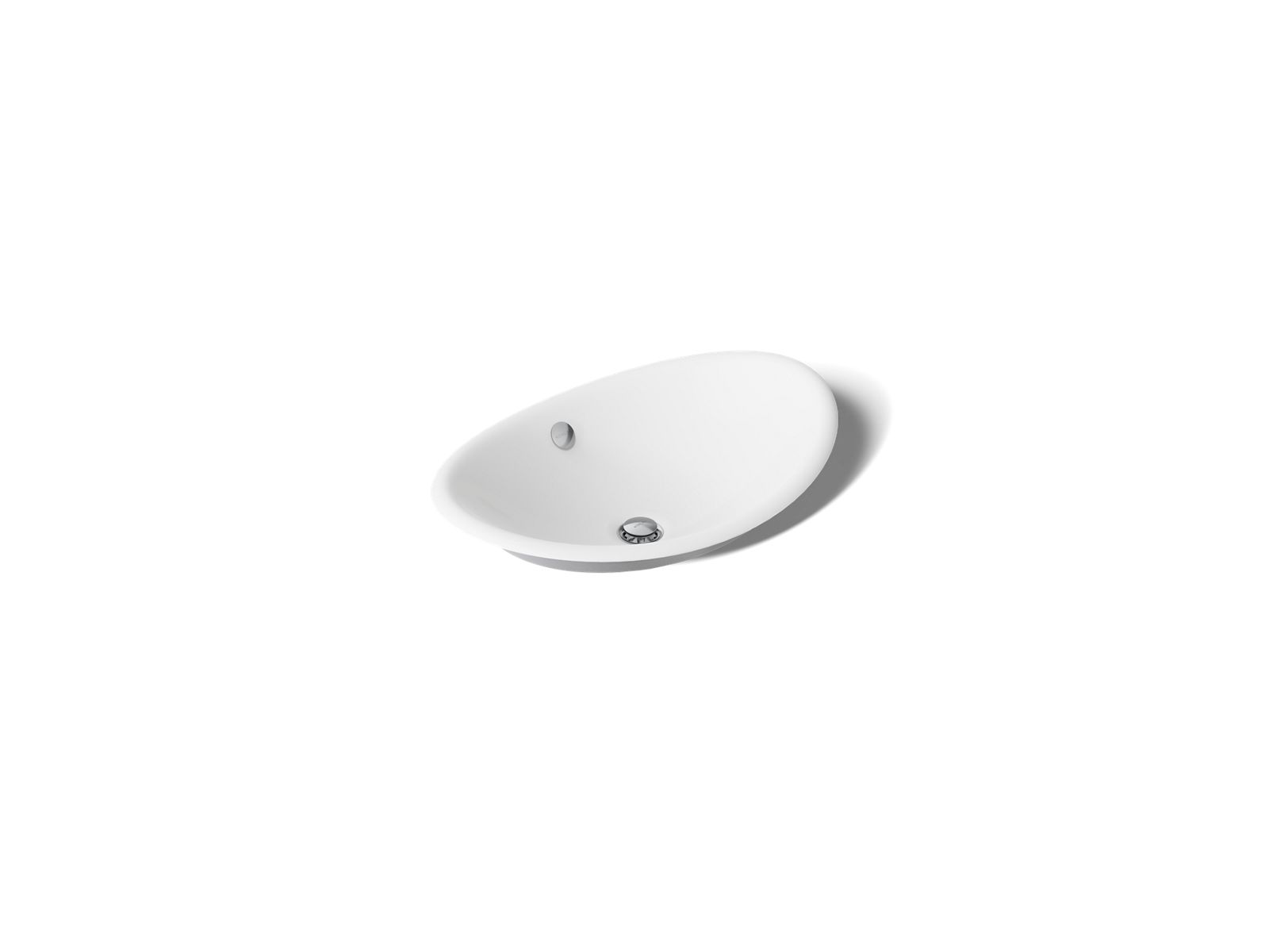 KOHLER K-5403-W-0 Iron Plains 20-3/4" Oval Vessel Bathroom Sink - White