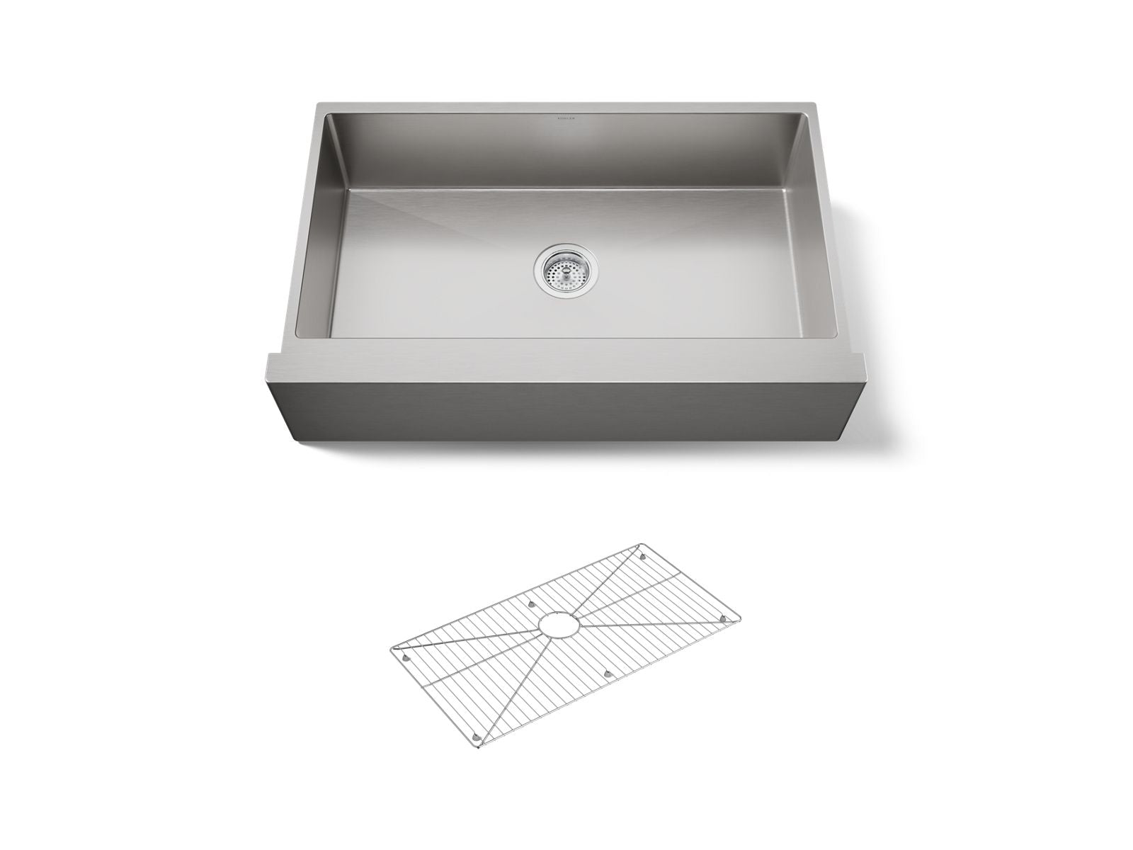 KOHLER K-5415-NA Strive 35-1/2" Undermount Single-Bowl Farmhouse Kitchen Sink - Stainless Steel