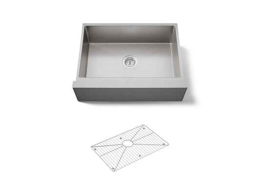 KOHLER K-5417-NA Strive 29-1/2" undermount single-bowl farmhouse kitchen sink - Stainless Steel