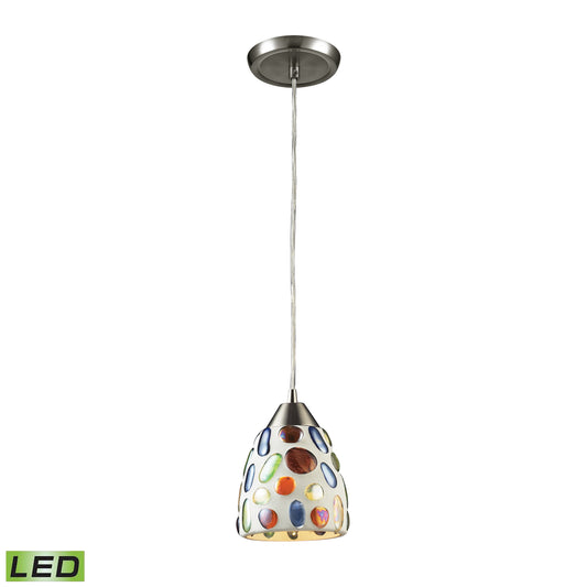 ELK SHOWROOM 542-1-LED Gemstone 6'' Wide 1-Light Pendant - Satin Nickel (LED)