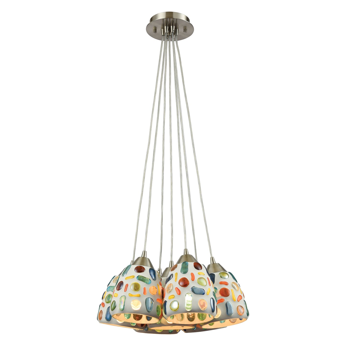 ELK SHOWROOM 542-7SR Gemstone 28'' Wide 7-Light Pendant - Satin Nickel