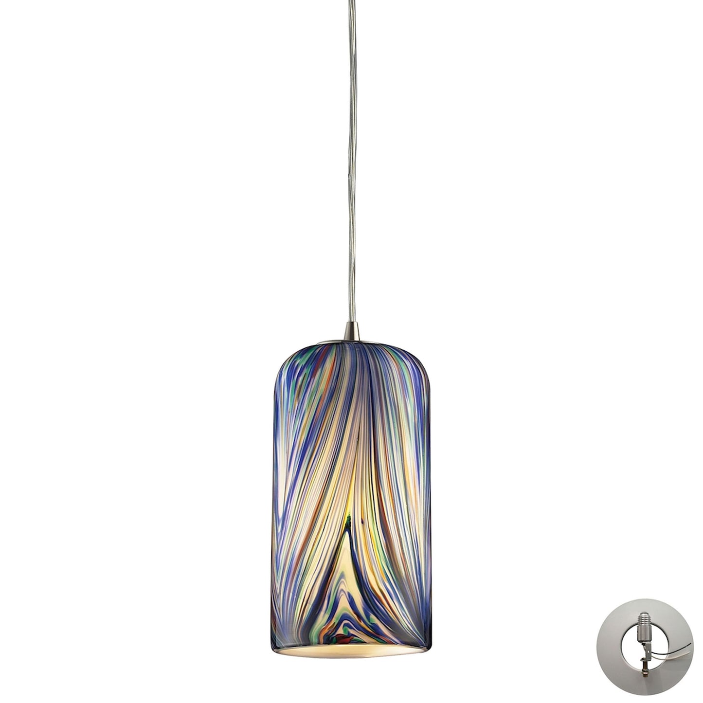 ELK SHOWROOM 544-1MO-LA Molten 5'' Wide 1-Light Pendant - Satin Nickel (Includes Adapter Kit)