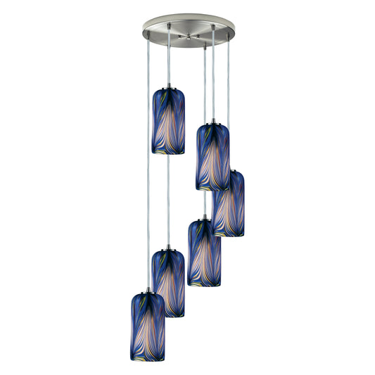 ELK SHOWROOM 544-6R-MO Molten 14'' Wide 6-Light Pendant - Satin Nickel